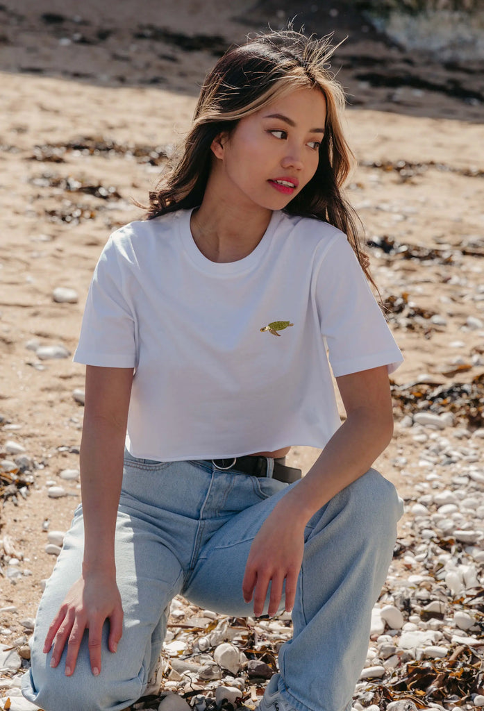 sea turtle womens cropped t-shirt Big Wild Thought