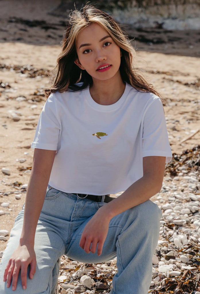 sea turtle womens cropped t-shirt Big Wild Thought