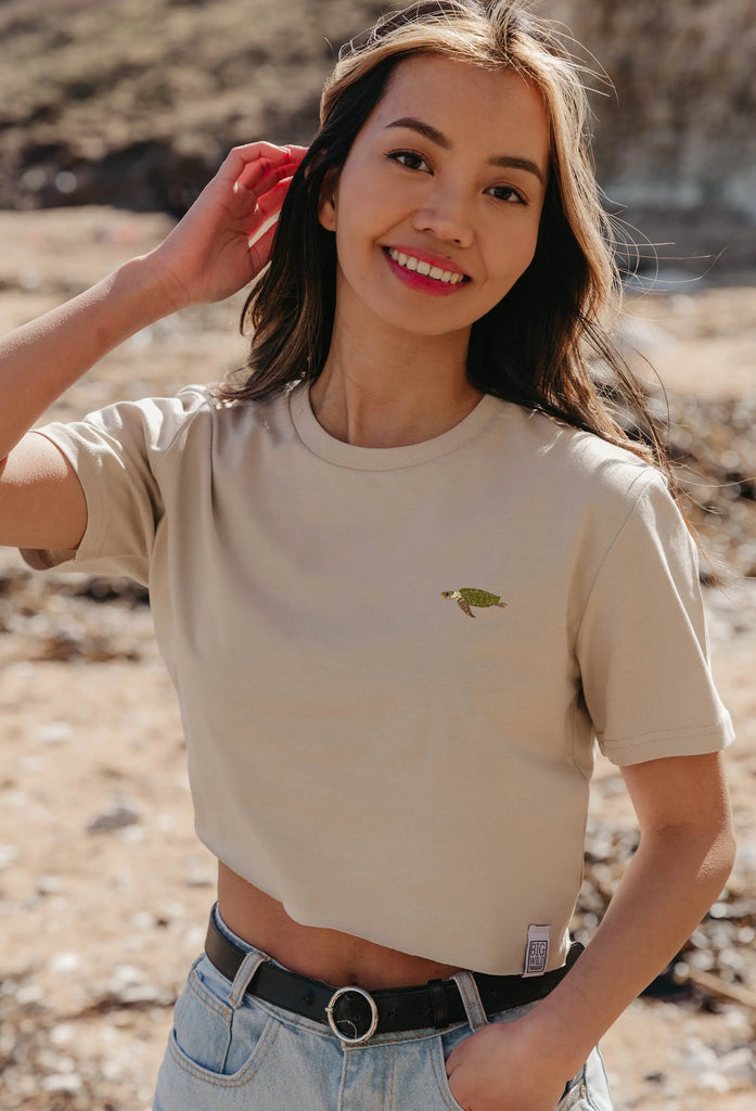 sea turtle womens cropped t-shirt Big Wild Thought