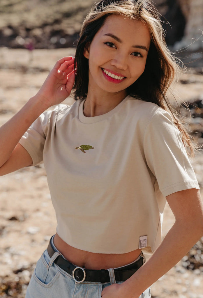 sea turtle womens cropped t-shirt Big Wild Thought