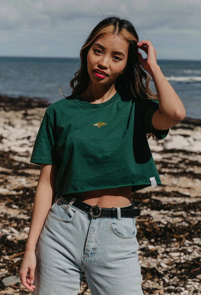 sea turtle womens cropped t-shirt Big Wild Thought