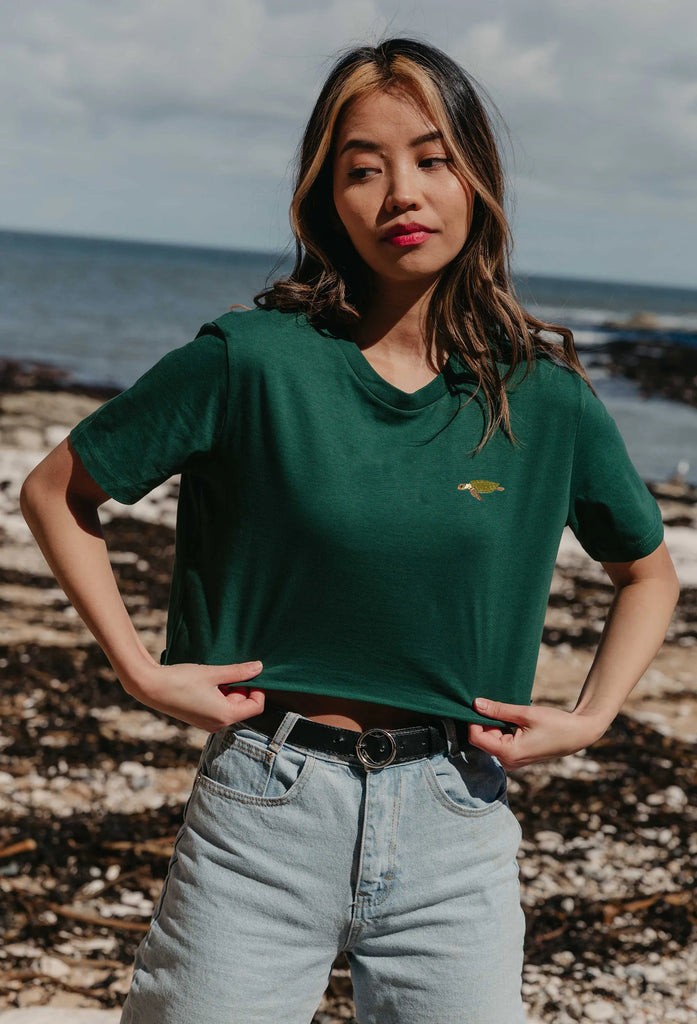 sea turtle womens cropped t-shirt Big Wild Thought