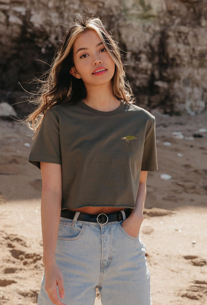 sea turtle womens cropped t-shirt Big Wild Thought