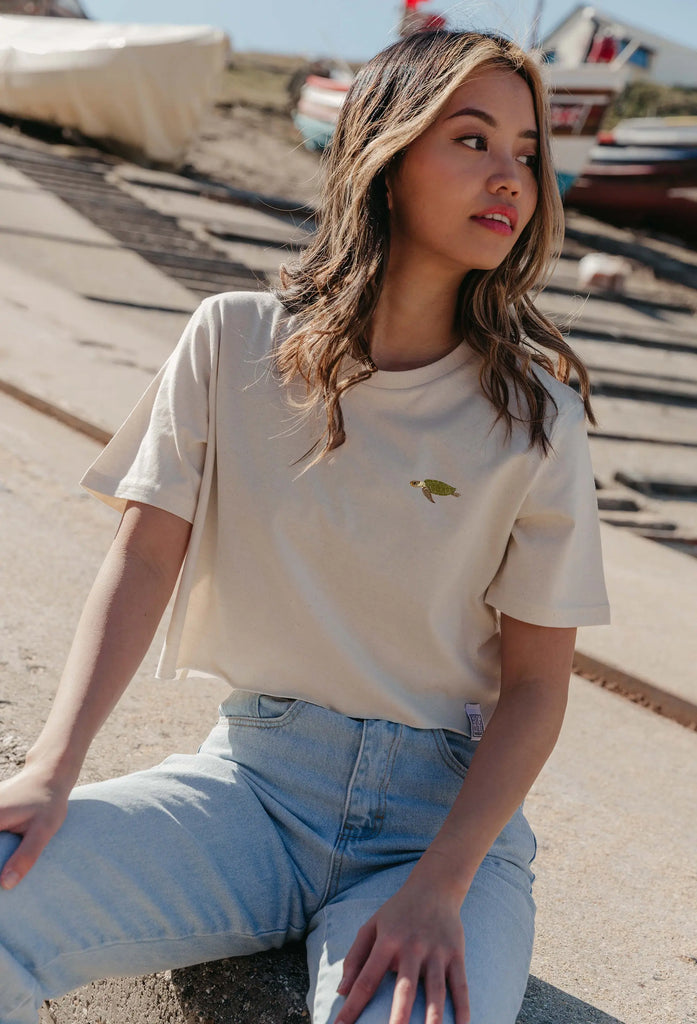 sea turtle womens cropped t-shirt Big Wild Thought