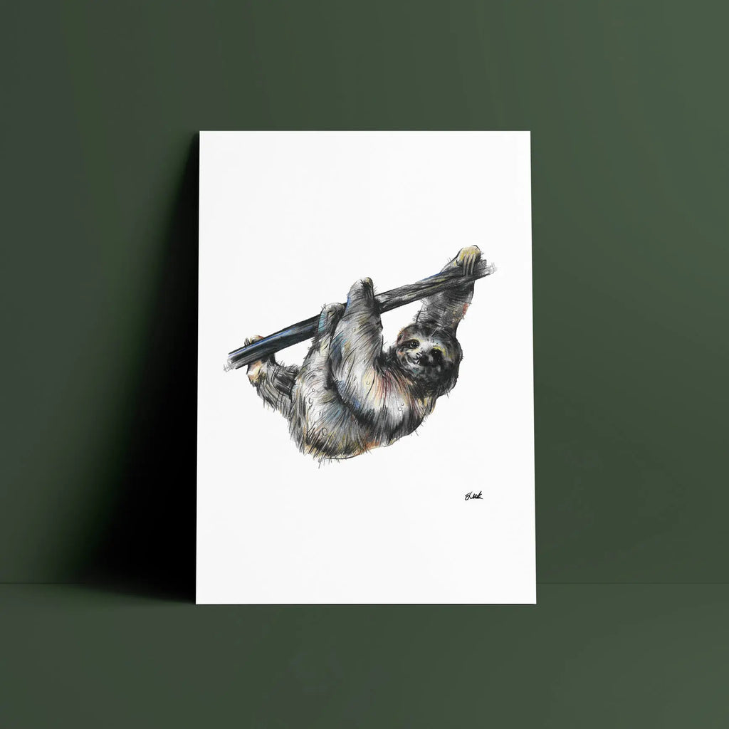 sloth a4 print Big Wild Thought