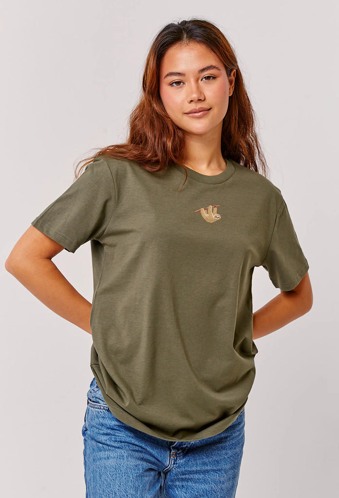 sloth womens t-shirt Big Wild Thought