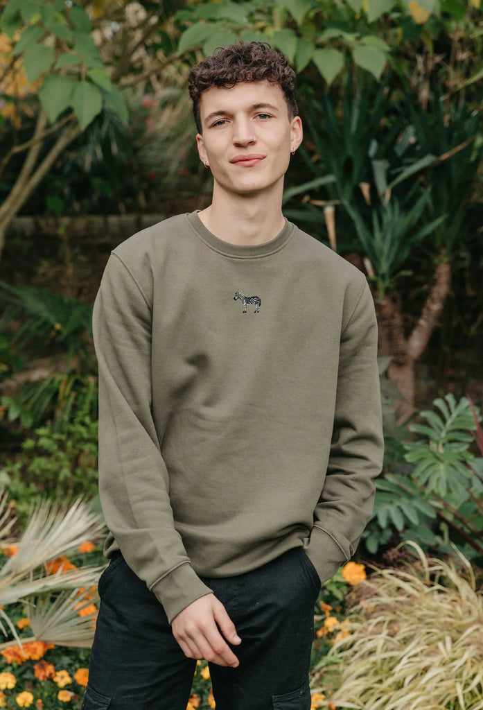 zebra mens sweatshirt Big Wild Thought