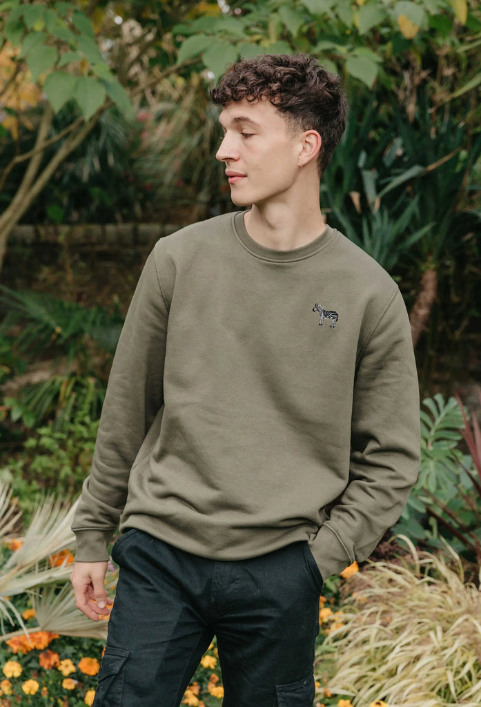 zebra mens sweatshirt Big Wild Thought