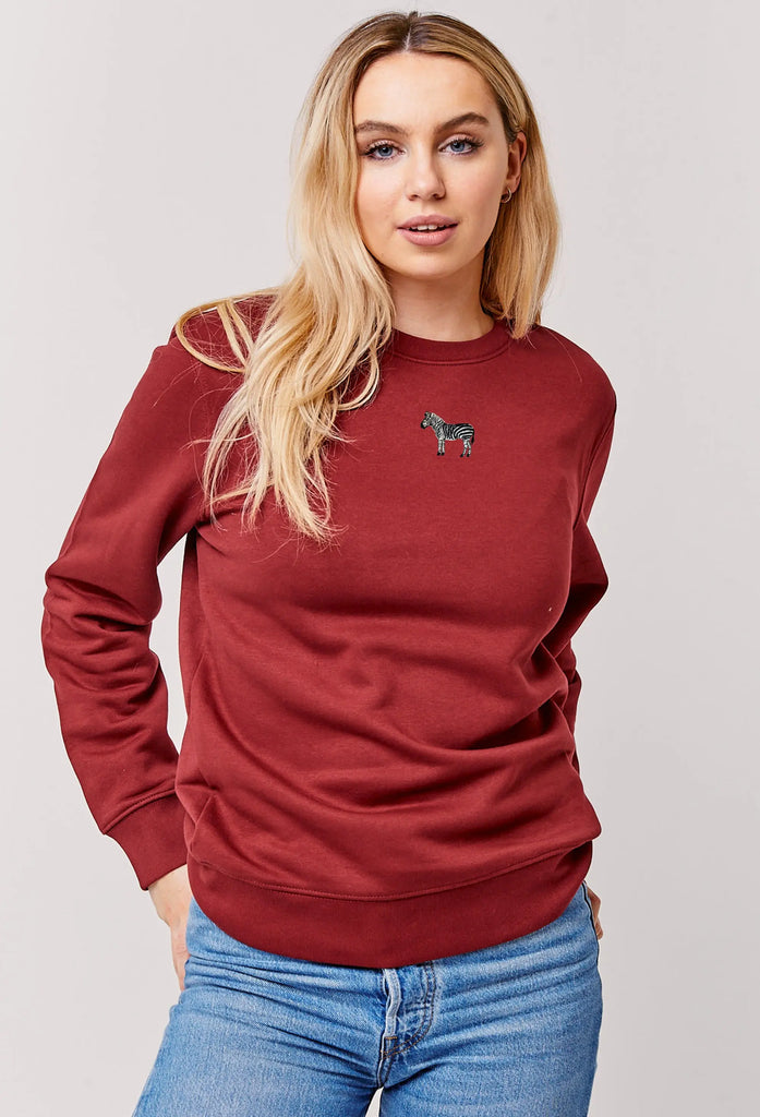 zebra womens sweatshirt Big Wild Thought