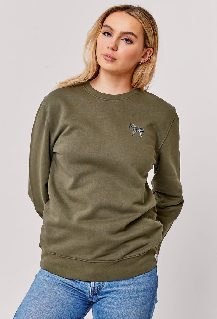 zebra womens sweatshirt Big Wild Thought