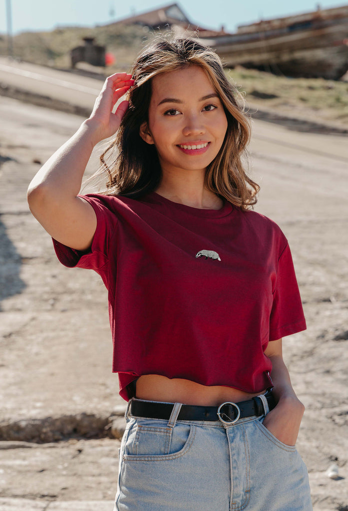badger womens cropped t-shirt Big Wild Thought