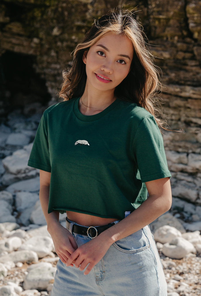 badger womens cropped t-shirt Big Wild Thought