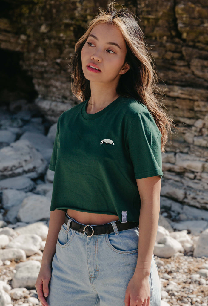 badger womens cropped t-shirt Big Wild Thought
