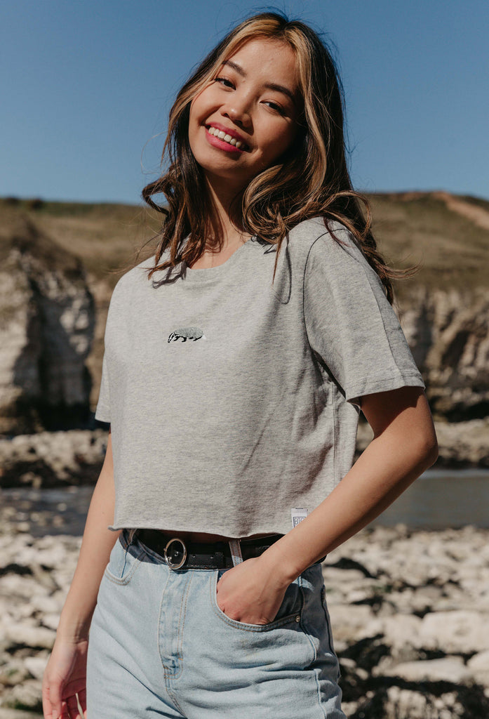 badger womens cropped t-shirt Big Wild Thought