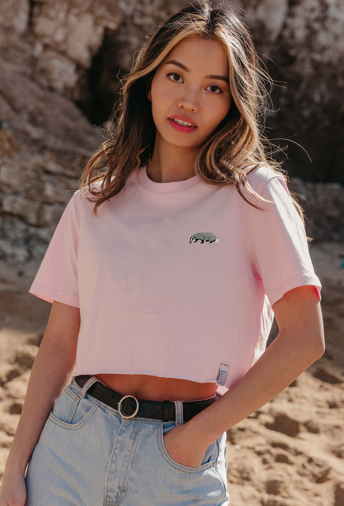 badger womens cropped t-shirt Big Wild Thought