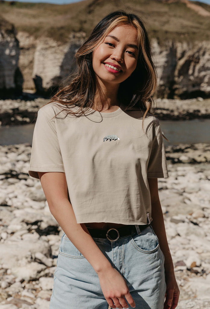 badger womens cropped t-shirt Big Wild Thought