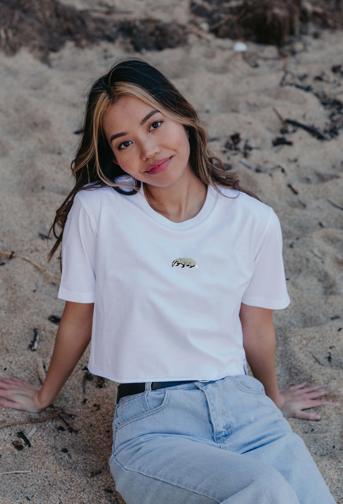 badger womens cropped t-shirt Big Wild Thought