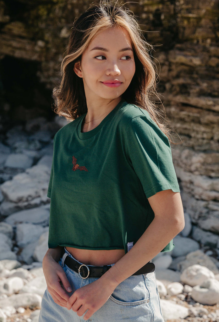 bat womens cropped t-shirt Big Wild Thought
