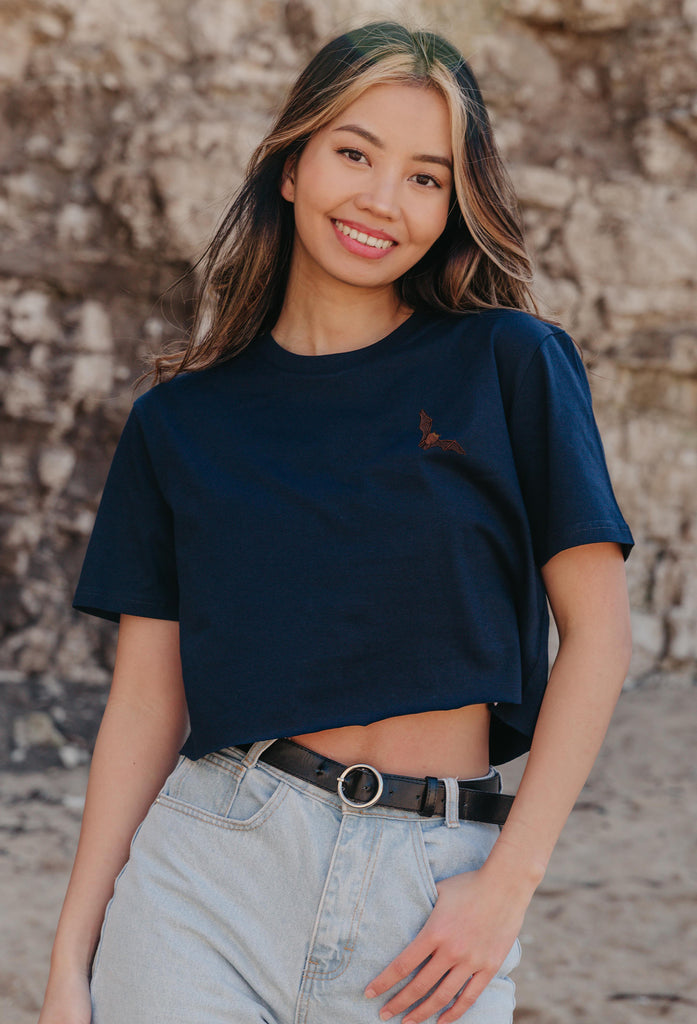 bat womens cropped t-shirt Big Wild Thought