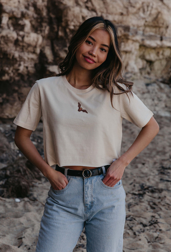 bat womens cropped t-shirt Big Wild Thought