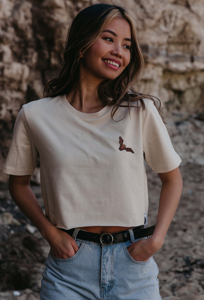 bat womens cropped t-shirt Big Wild Thought