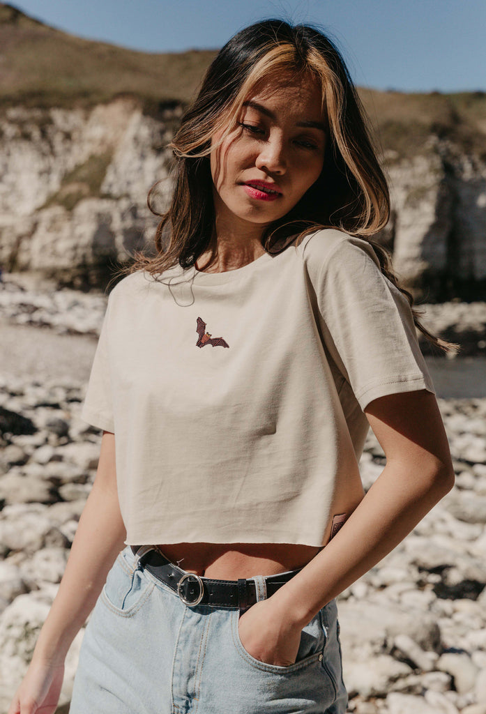 bat womens cropped t-shirt Big Wild Thought