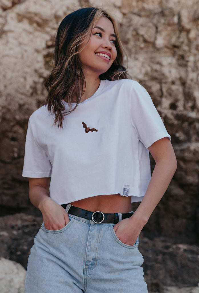 bat womens cropped t-shirt Big Wild Thought