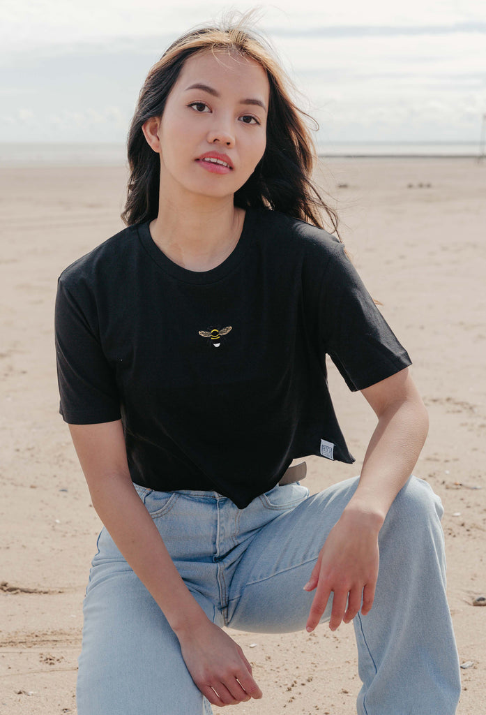 garden bumblebee womens cropped t-shirt Big Wild Thought