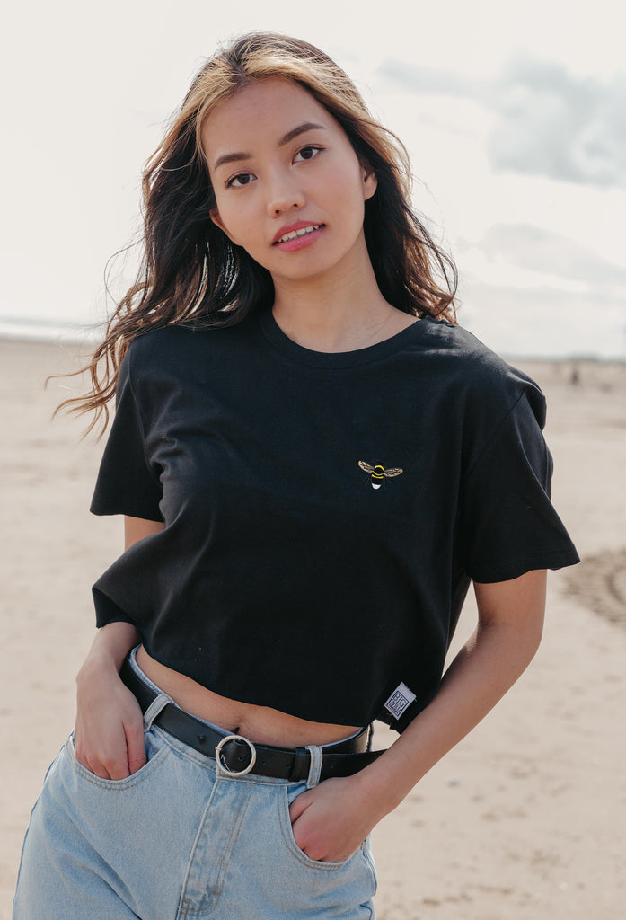 garden bumblebee womens cropped t-shirt Big Wild Thought