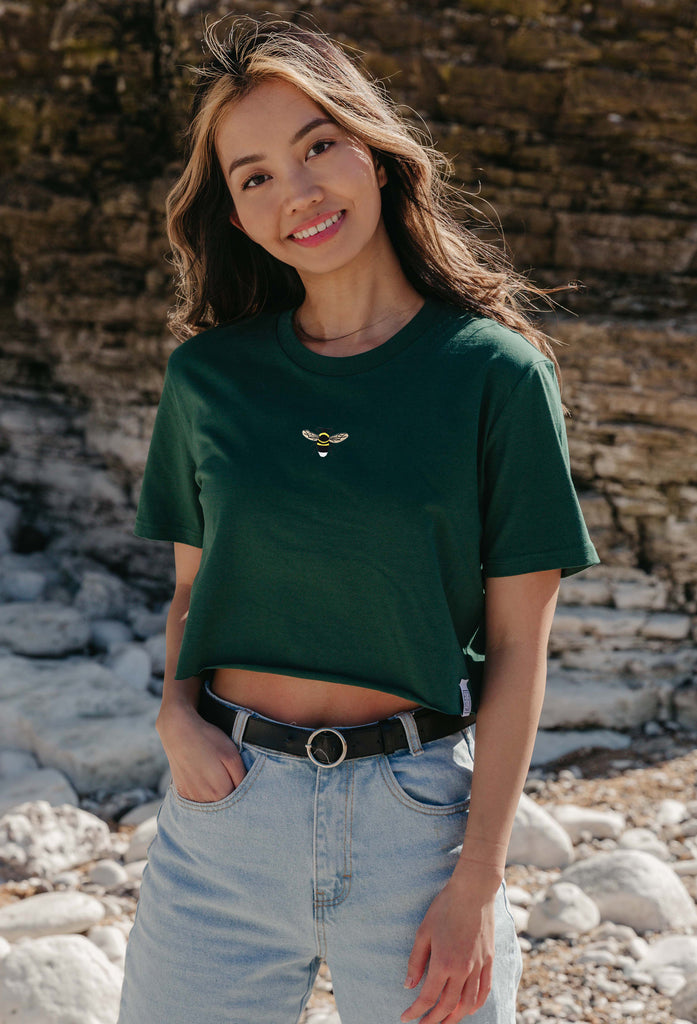 garden bumblebee womens cropped t-shirt Big Wild Thought