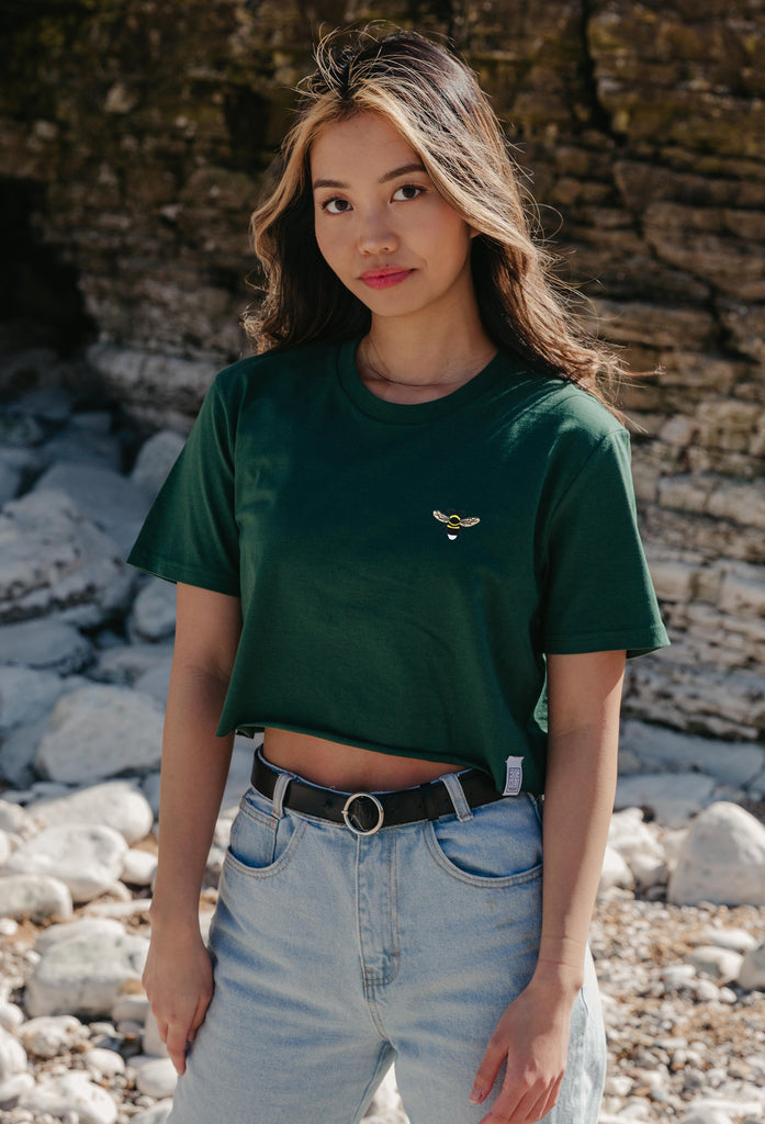 garden bumblebee womens cropped t-shirt Big Wild Thought