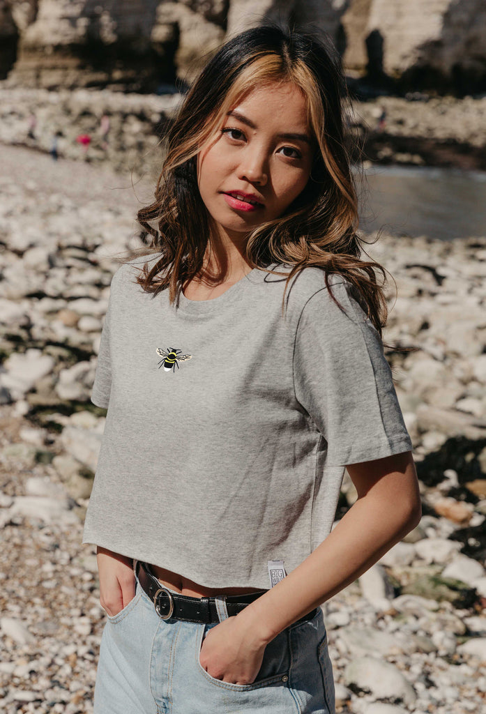 garden bumblebee womens cropped t-shirt Big Wild Thought