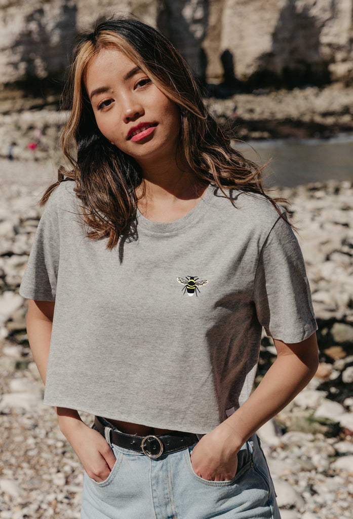 garden bumblebee womens cropped t-shirt Big Wild Thought