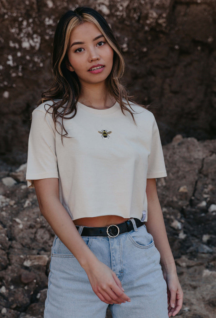 garden bumblebee womens cropped t-shirt Big Wild Thought