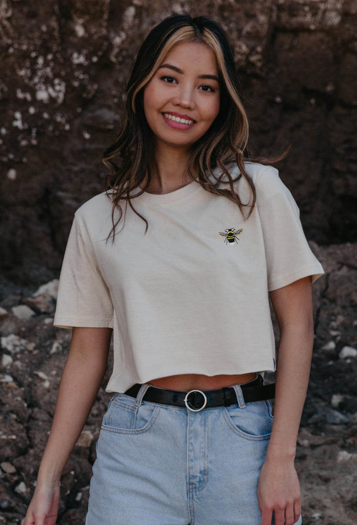 garden bumblebee womens cropped t-shirt Big Wild Thought