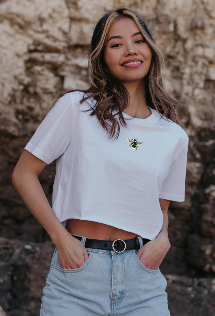 garden bumblebee womens cropped t-shirt Big Wild Thought