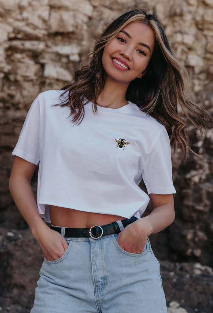 garden bumblebee womens cropped t-shirt Big Wild Thought