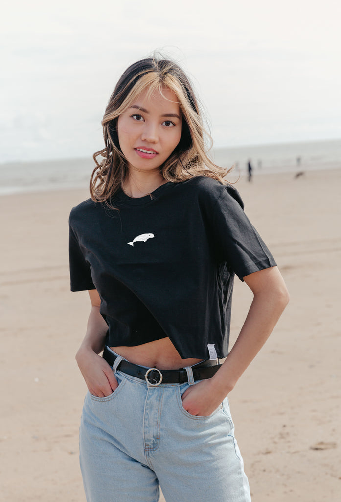 beluga womens cropped t-shirt Big Wild Thought