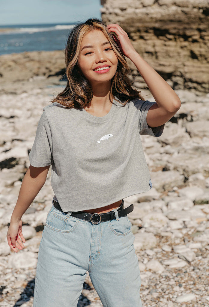 beluga womens cropped t-shirt Big Wild Thought