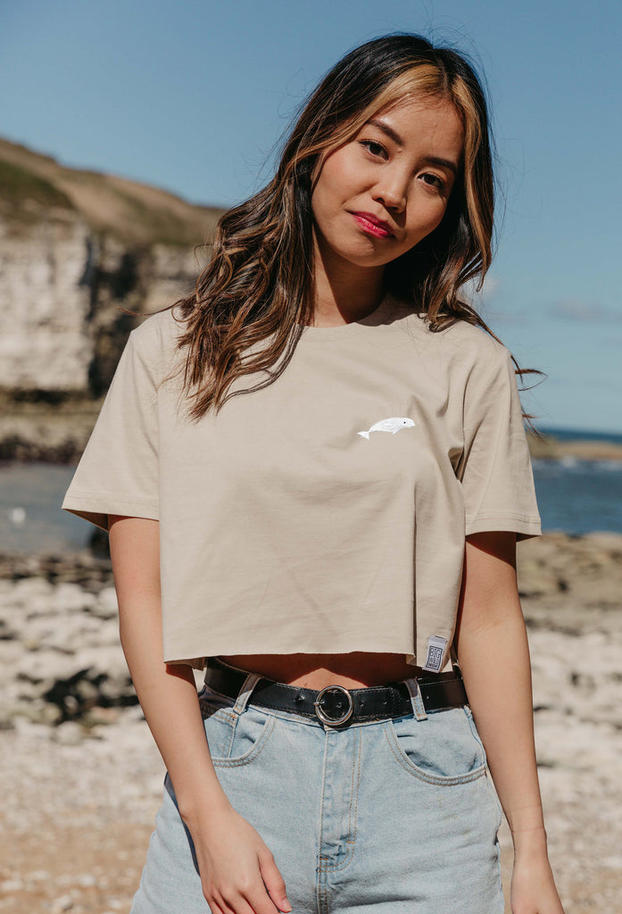 beluga womens cropped t-shirt Big Wild Thought