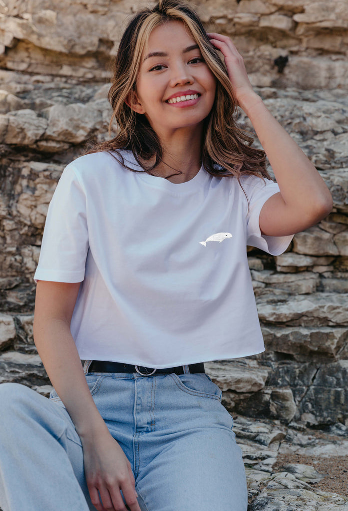 beluga womens cropped t-shirt Big Wild Thought