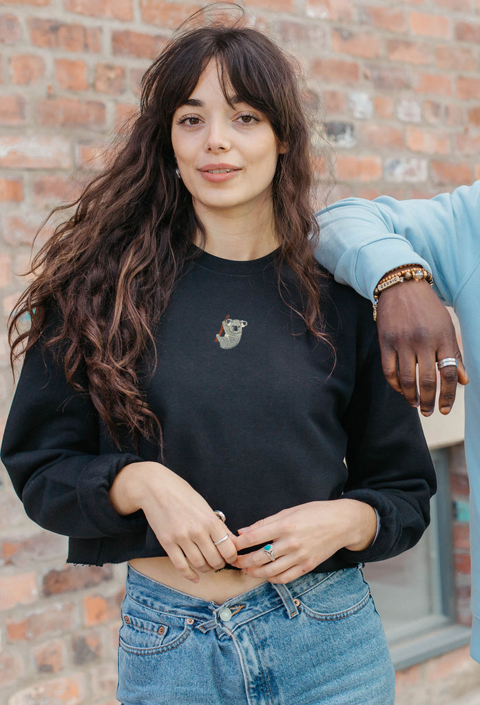 koala bear womens cropped sweatshirt Big Wild Thought
