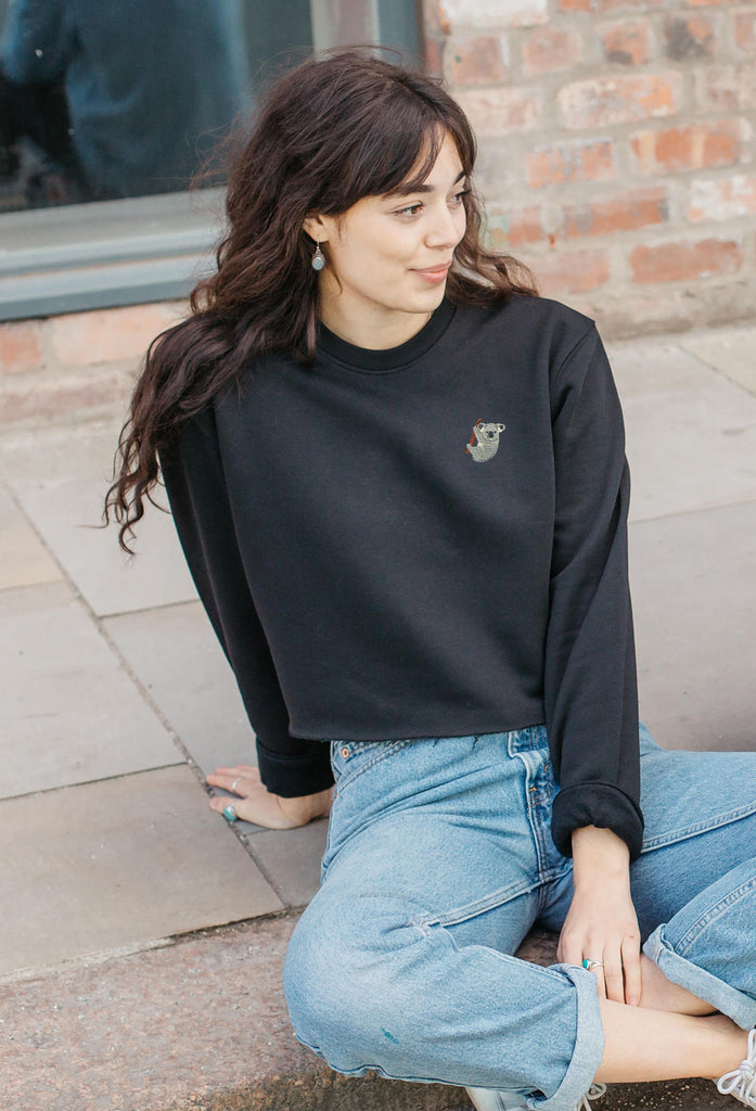 koala bear womens cropped sweatshirt Big Wild Thought