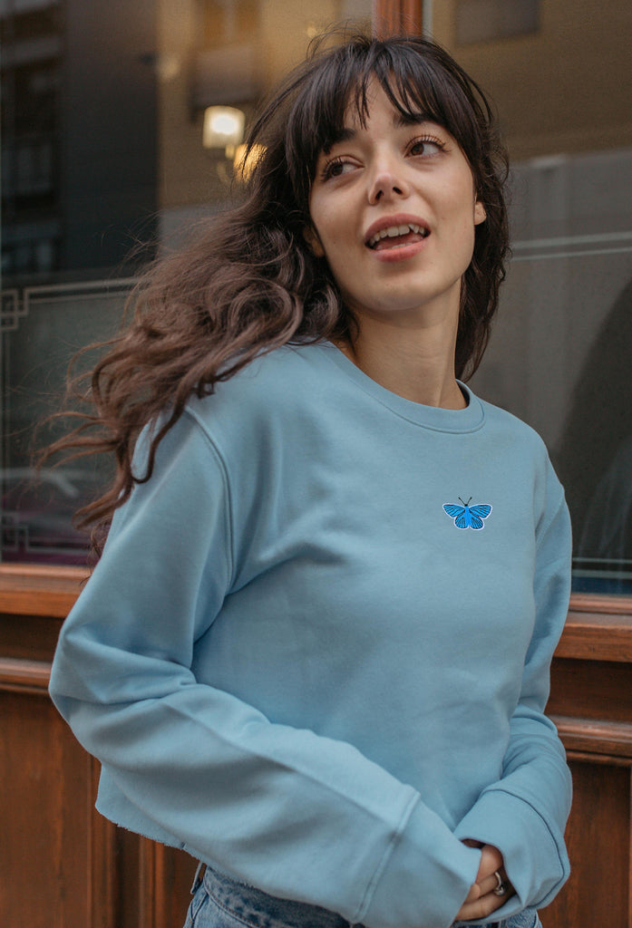 butterfly womens cropped sweatshirt Big Wild Thought
