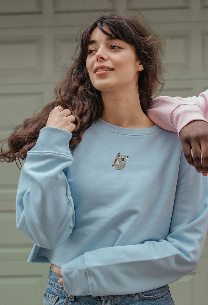 koala bear womens cropped sweatshirt Big Wild Thought