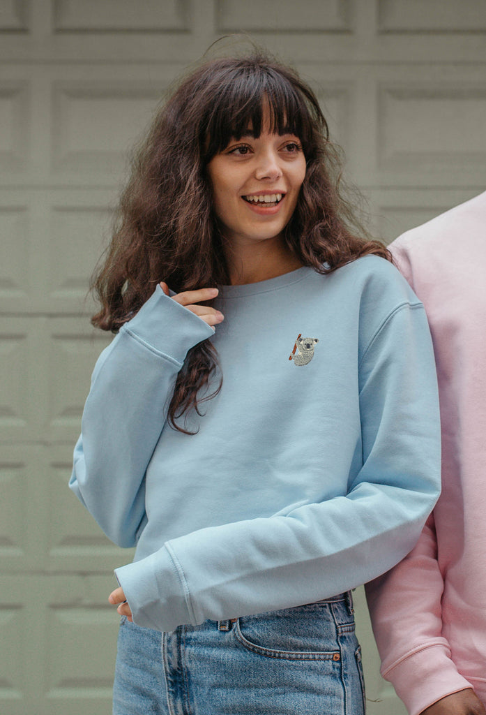 koala bear womens cropped sweatshirt Big Wild Thought