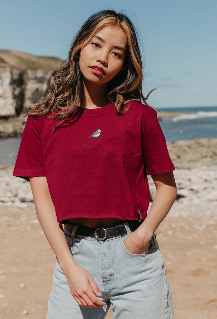 blue tit womens cropped t-shirt Big Wild Thought