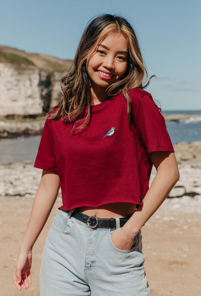 blue tit womens cropped t-shirt Big Wild Thought