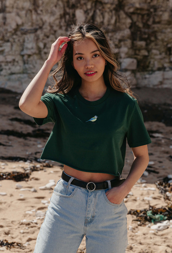 blue tit womens cropped t-shirt Big Wild Thought