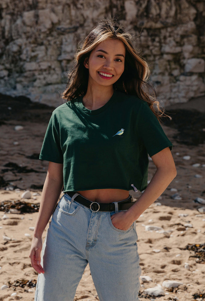 blue tit womens cropped t-shirt Big Wild Thought